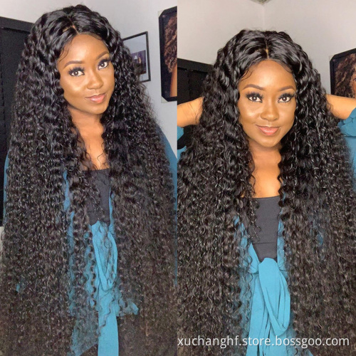 13*4 Lace Front Natural Human Virgin Hair Water Wave Wigs Full Cuticle Aligned Unprocessed Indian Virgin Hair Extensions Wigs